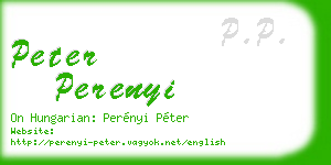 peter perenyi business card